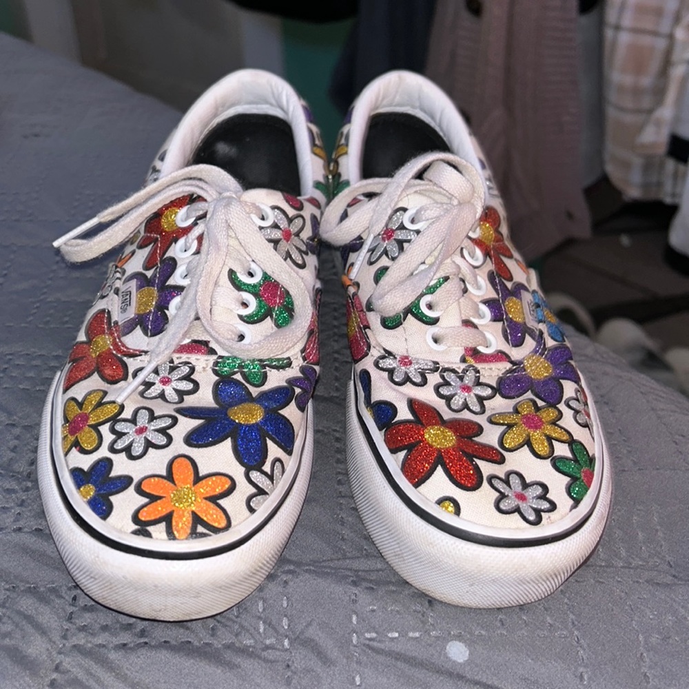 Vans colorful flowers plateform shoes
